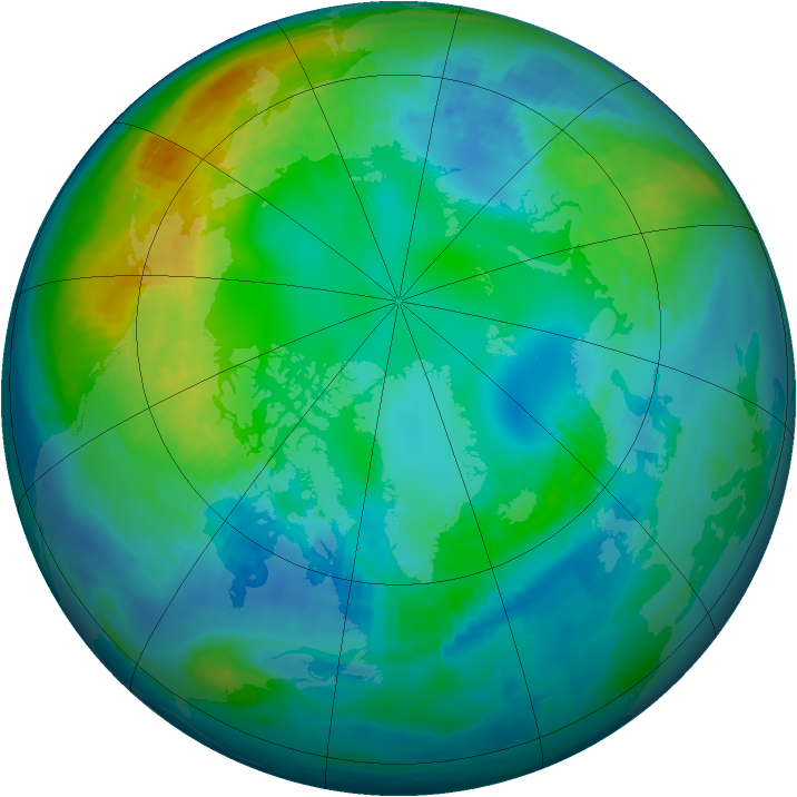 Arctic ozone map for 05 November 1983